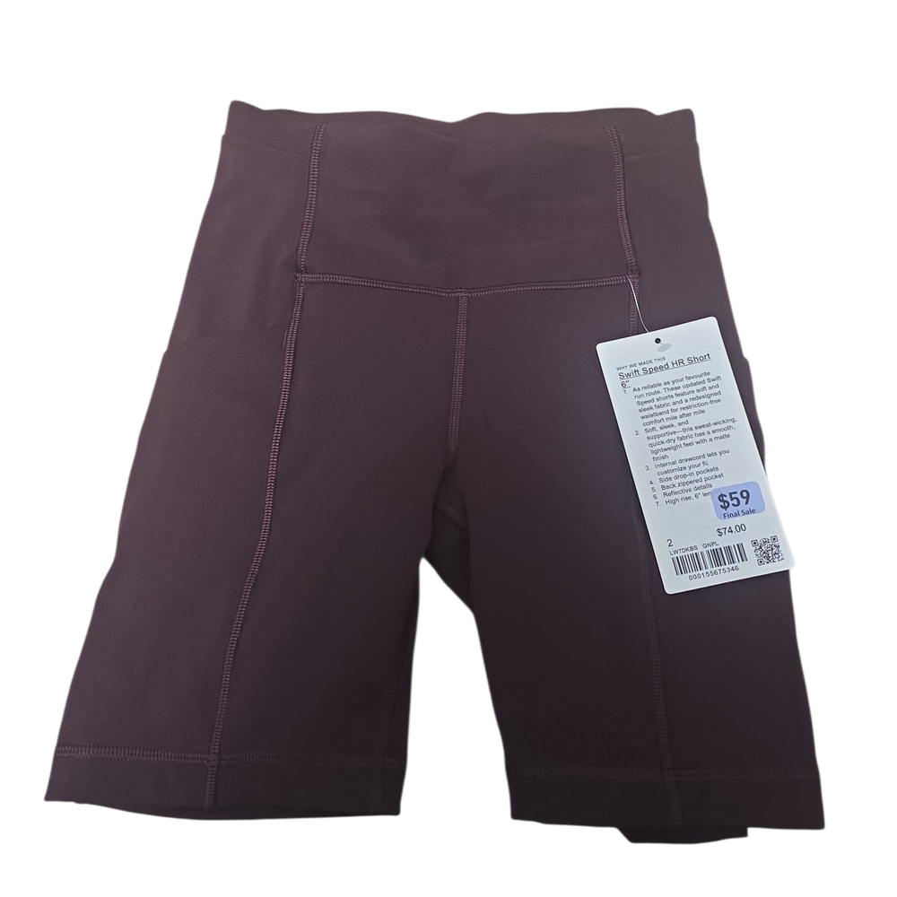 lululemon athletica Women's Bike Shorts in Dark Purple Size2